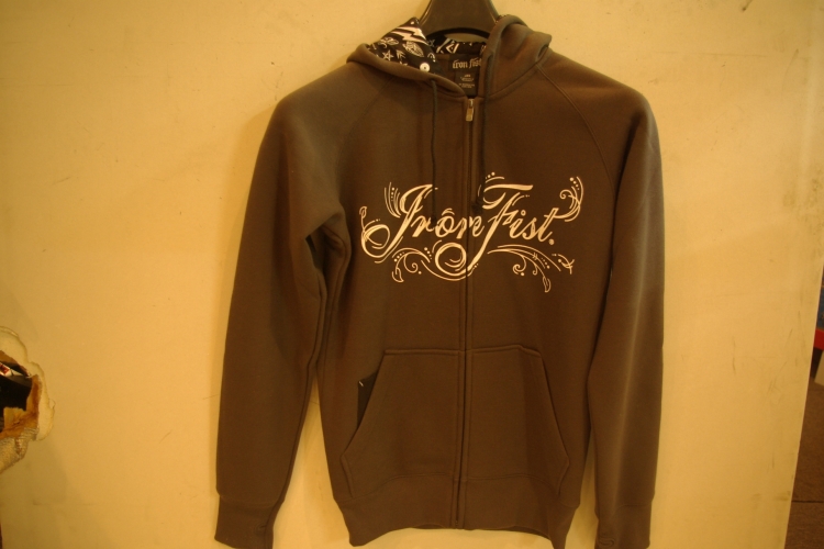 iron fist black ladies hooded jacket
